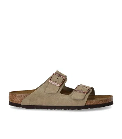 Birkenstock Arizona Soft Slide Sandal In Beige