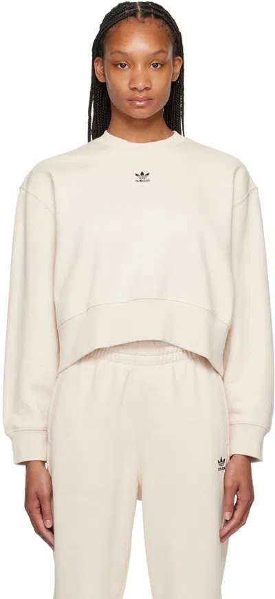 Shop Adidas Originals Off-white Adicolor Essentials Sweatshirt In Wonder White