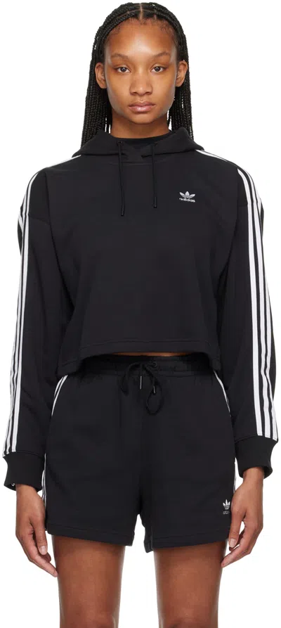 Shop Adidas Originals Black Adicolor 3-stripes Hoodie
