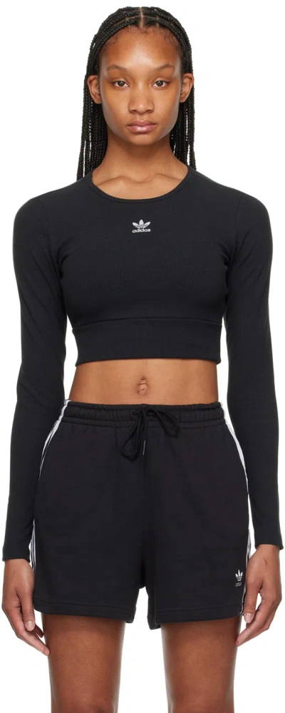 Shop Adidas Originals Black Essentials Long Sleeve T-shirt