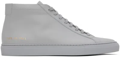 Shop Common Projects Gray Achilles Mid Sneakers In 7543 Grey *