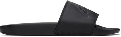 Shop Brioni Black Slide Sandals In 1000 Black
