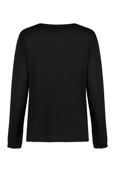 Shop 's Max Mara Giolino Crew-neck Linen Sweater In Black