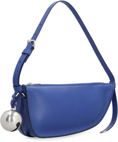 Shop Burberry Shield Sling Leather Mini Shoulder Bag In Blue