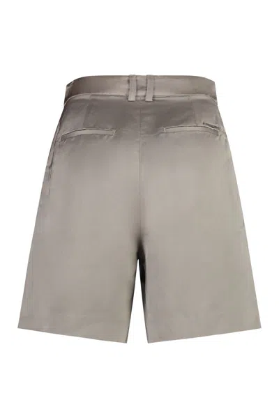 Shop Calvin Klein Linen Blend Shorts In Grey