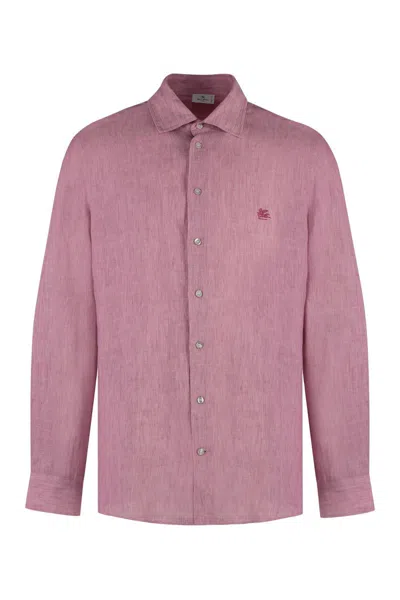 Shop Etro Ìlinen Shirt In Pink
