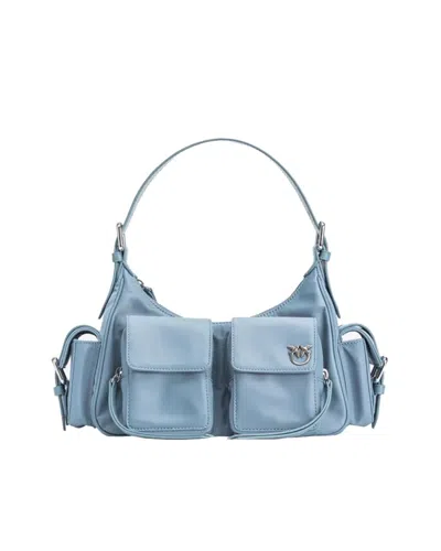 Shop Pinko Shoulder Bag In Sky Blue