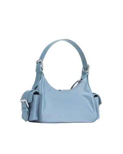 Shop Pinko Shoulder Bag In Sky Blue