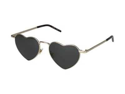 Shop Saint Laurent Sunglasses In Gold Gold Grey