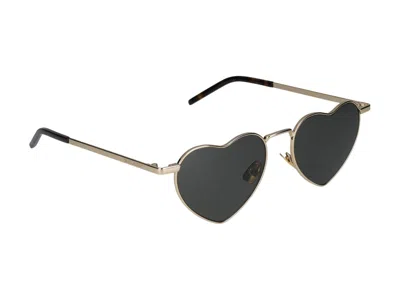 Shop Saint Laurent Sunglasses In Gold Gold Grey