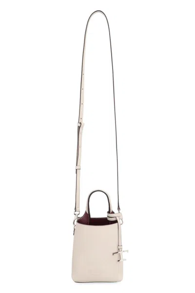 Shop Tod's Leather Micro Crossbody Bag In Grey