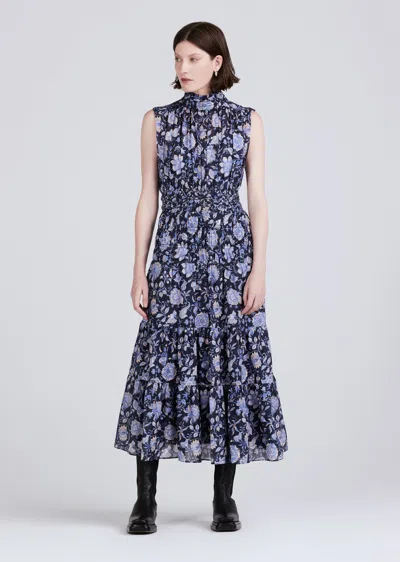 Shop Derek Lam Junia Rouched Sleeveless Midi Dress