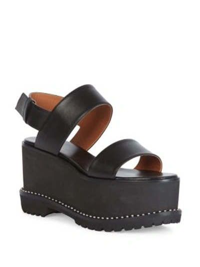 Shop Givenchy Ursa Leather Platform Slingback Sandals In Black