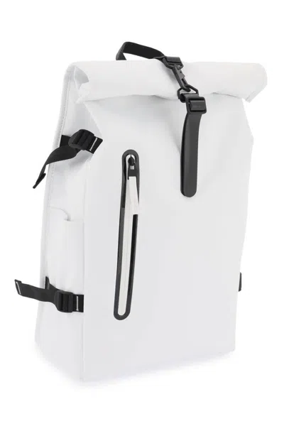 Shop Rains Rolltop Rucksack In White