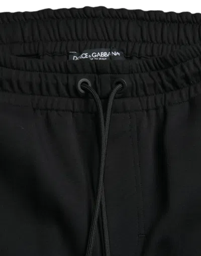 Shop Dolce & Gabbana Elegant Black Jogger Pants - Cotton & Nylon Men's Blend