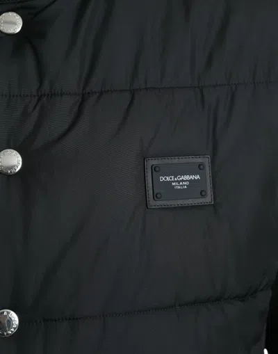 Shop Dolce & Gabbana Sleek Black High-neck Vest Men's Jacket