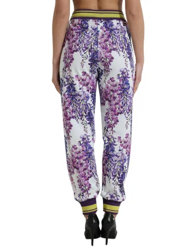 Shop Dolce & Gabbana Elegant Floral Jogger Pants For A Chic Women's Look In Multicolor