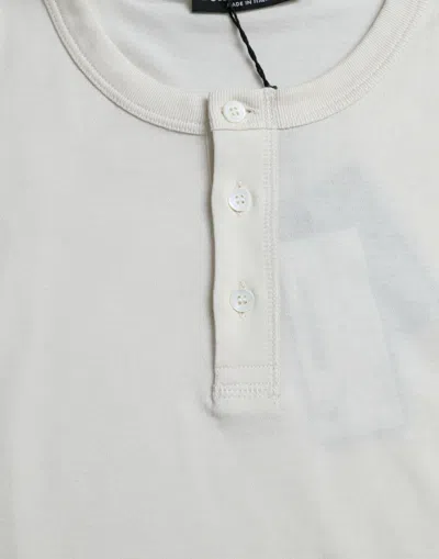 Shop Dolce & Gabbana Elegant Off White Cotton Men's Sweater