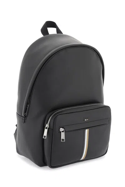 Shop Hugo Boss Boss Eco-leather Backpack In Black