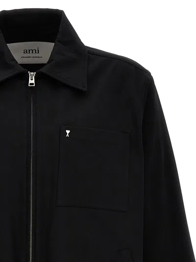 Shop Ami Alexandre Mattiussi Ami De Coeur Casual Jackets, Parka Black