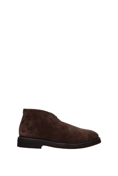 Shop Brunello Cucinelli Ankle Boot Suede Brown