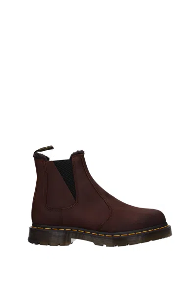 Shop Dr. Martens' Ankle Boots 2976 Wg Suede Brown Chocolate