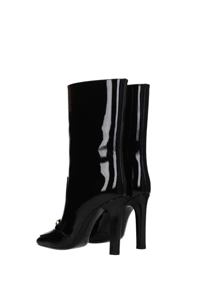 Shop Saint Laurent Ankle Boots Lala Patent Leather Black