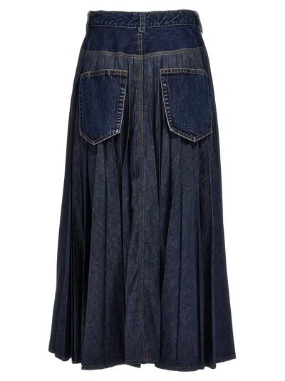 Shop Sacai Denim Skirt Skirts Blue