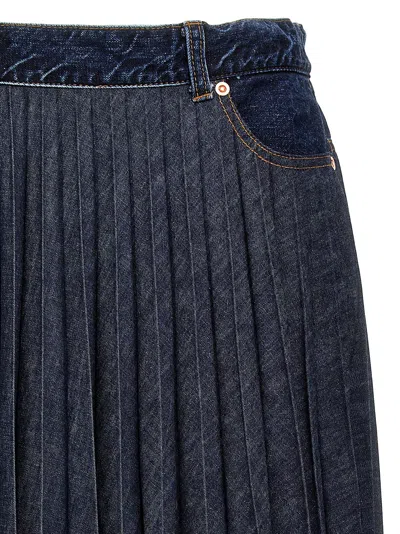 Shop Sacai Denim Skirt Skirts Blue