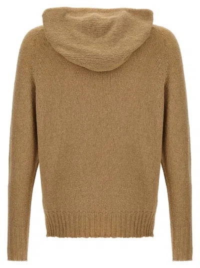 Shop Ma'ry'ya Hooded Jersey Sweater, Cardigans Beige