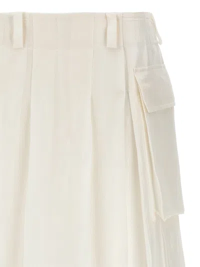 Shop Alberta Ferretti Semi-transparent Long Skirt Skirts White