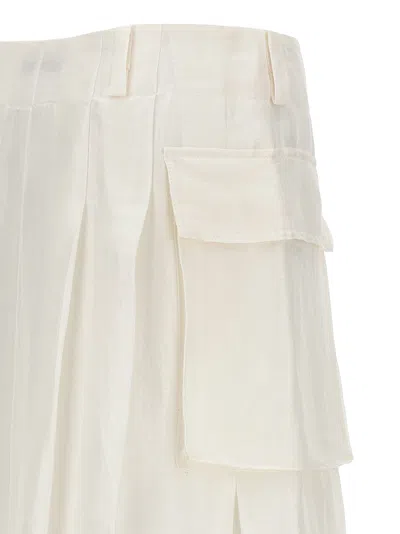 Shop Alberta Ferretti Semi-transparent Long Skirt Skirts White