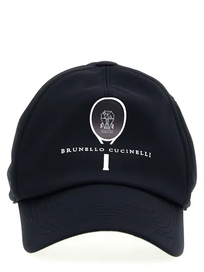 Shop Brunello Cucinelli Slam Hats Blue