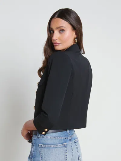 Shop L Agence Kumi Cropped Jacket In Black