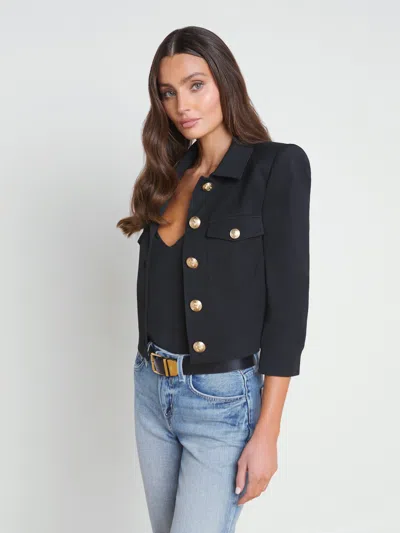 L'agence Kumi Cropped Fitted Jacket In Black