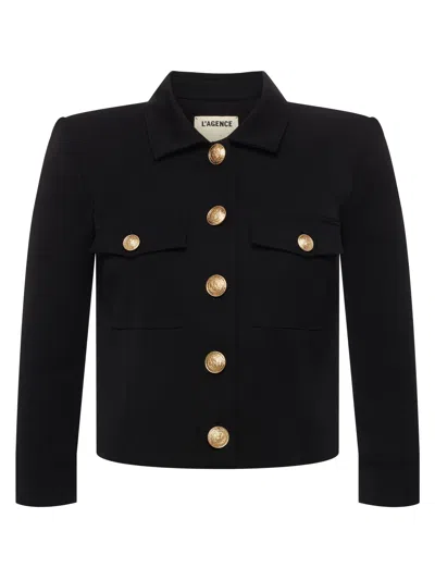 L'agence Kumi Cropped Fitted Jacket In Black