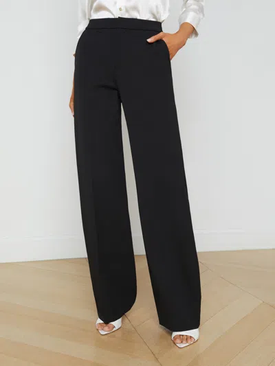 Shop L Agence Livvy Straight-leg Trouser In Black