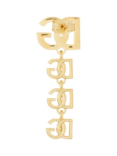 Shop Dolce & Gabbana Mono Long Earring In Gold