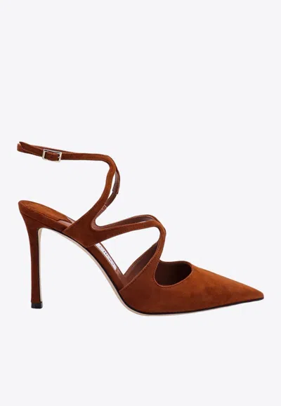 Shop Givenchy Azia 105 Pointed Suede Pumps In Brown