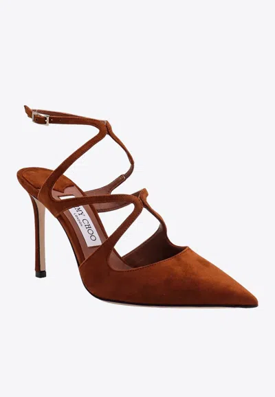 Shop Givenchy Azia 105 Pointed Suede Pumps In Brown