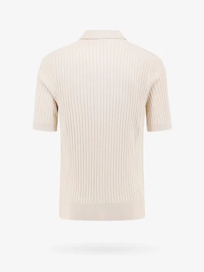 Shop Brunello Cucinelli Man Polo Shirt Man Beige Polo Shirts In Cream