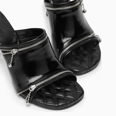 Shop Burberry Black Leather Sleep Sandal Women
