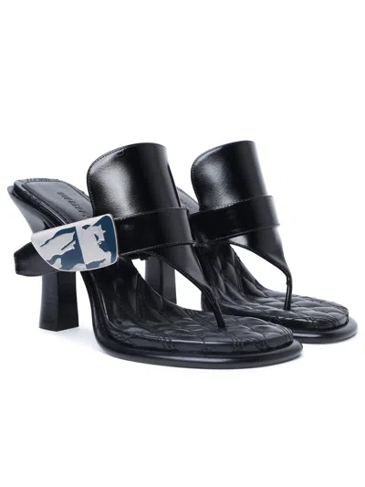Shop Burberry Woman  'bay' Black Leather Sandals