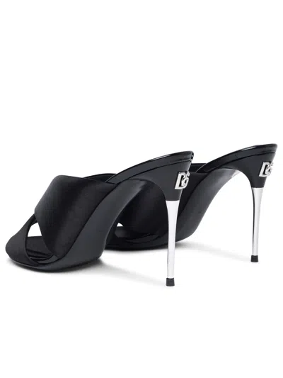 Shop Dolce & Gabbana Woman  Black Leather Sandals