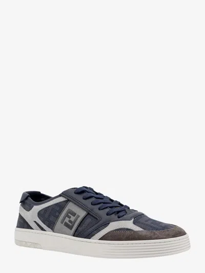 Shop Fendi Man Step Man Grey Sneakers In Gray