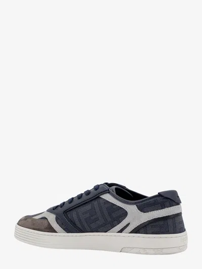 Shop Fendi Man Step Man Grey Sneakers In Gray