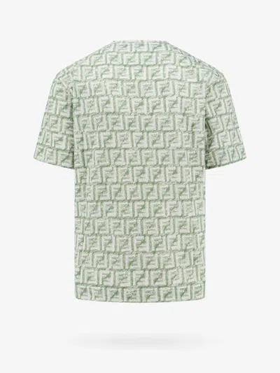 Shop Fendi Man T-shirt Man Green T-shirts