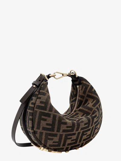 Shop Fendi Woman Graphy Mini Woman Brown Handbags