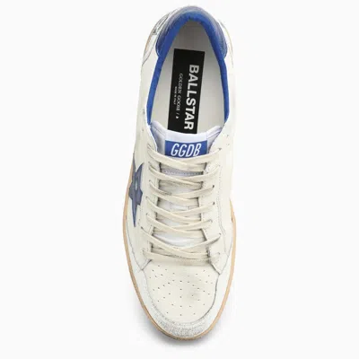 Shop Golden Goose White/metallic Blue Ballstar Sneakers Men