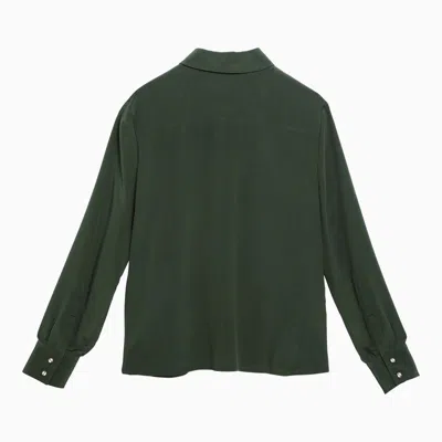 Shop Gucci Faded Green Silk Shirt Women